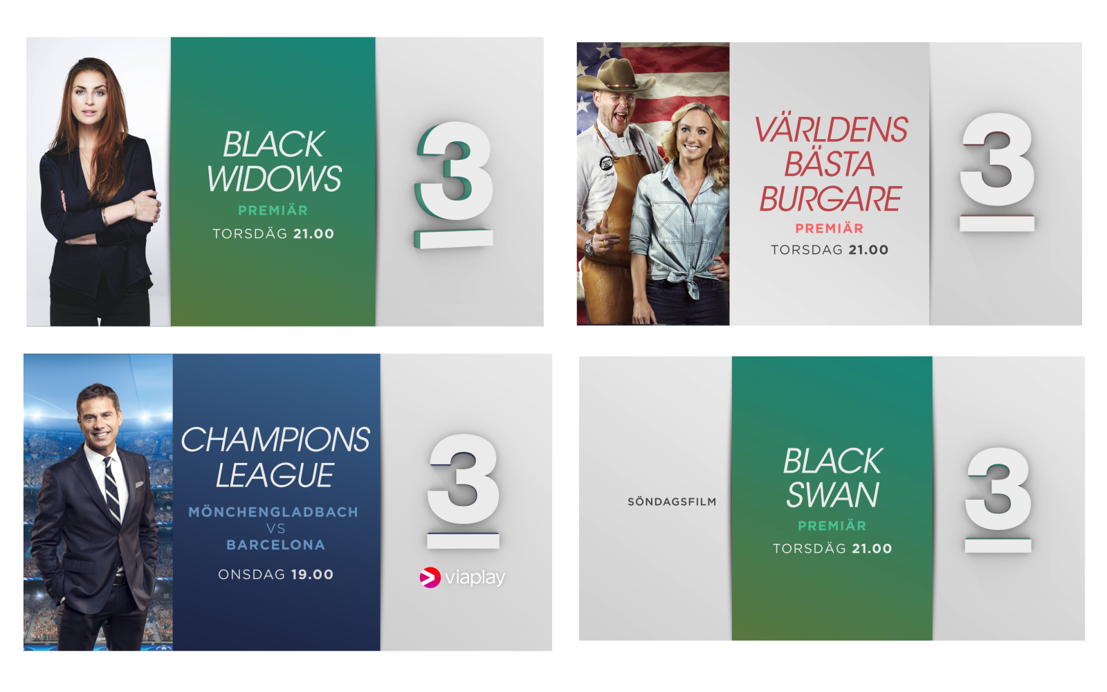 TV3 Sweden Rebrand branding and key art case study still frame 2